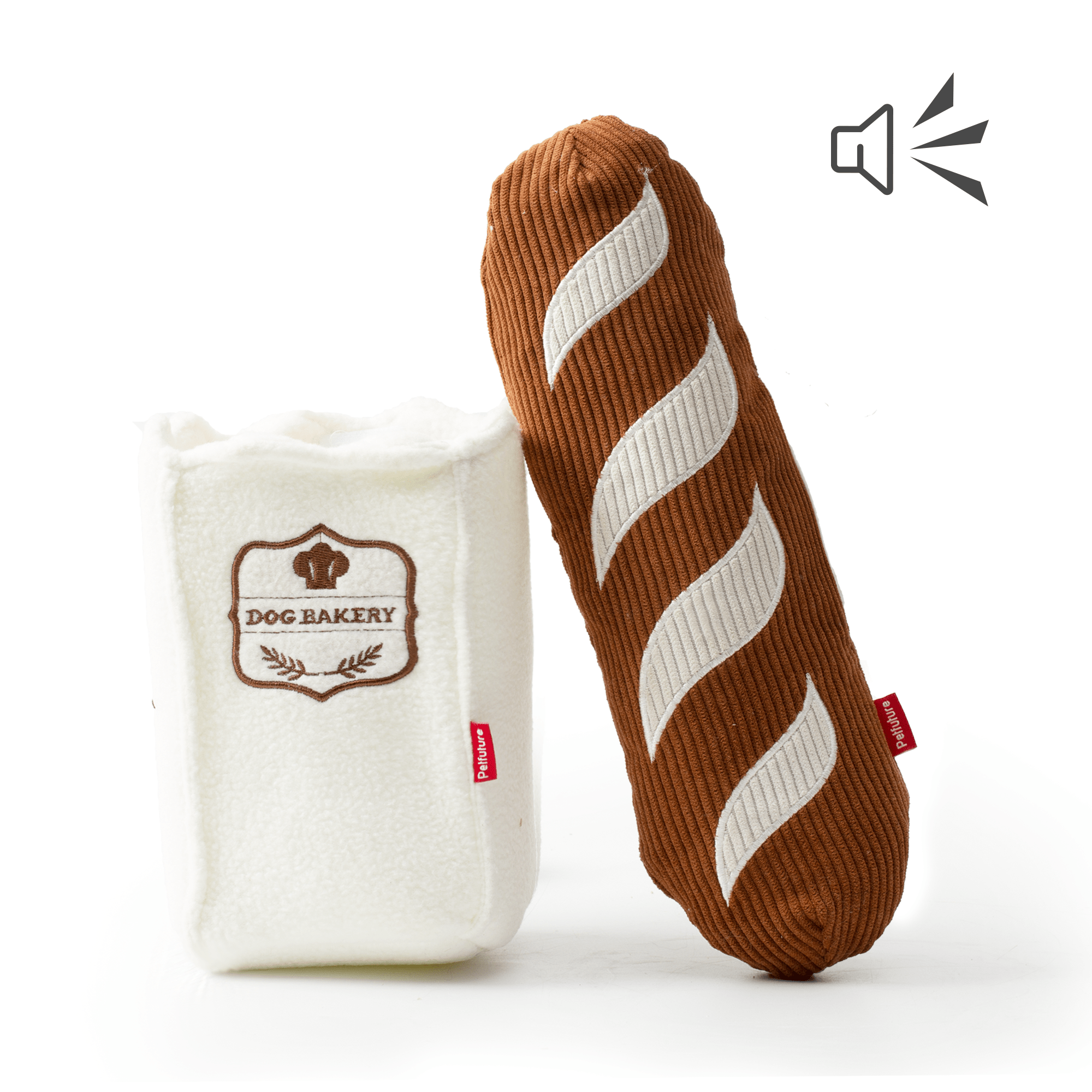 Puzzle Feeder Baguette Dog Toys Set, Interactive Enrichment Snuffle Toy with Squeakers, Crinkle Paper Treat Dispensing Plush Toy for Small Medium Large Dogs